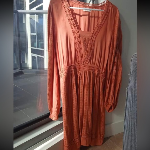 TIGERLILY Maresa Guava Orange Long Sleeve Mini Dress RRP$249 - Picture 13 of 16